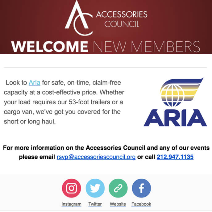 Accessories Council  x Aria