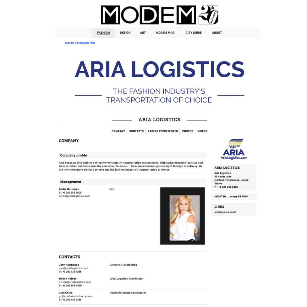 How Aria Logistics Became Fashion's Go-To Logistics Partner