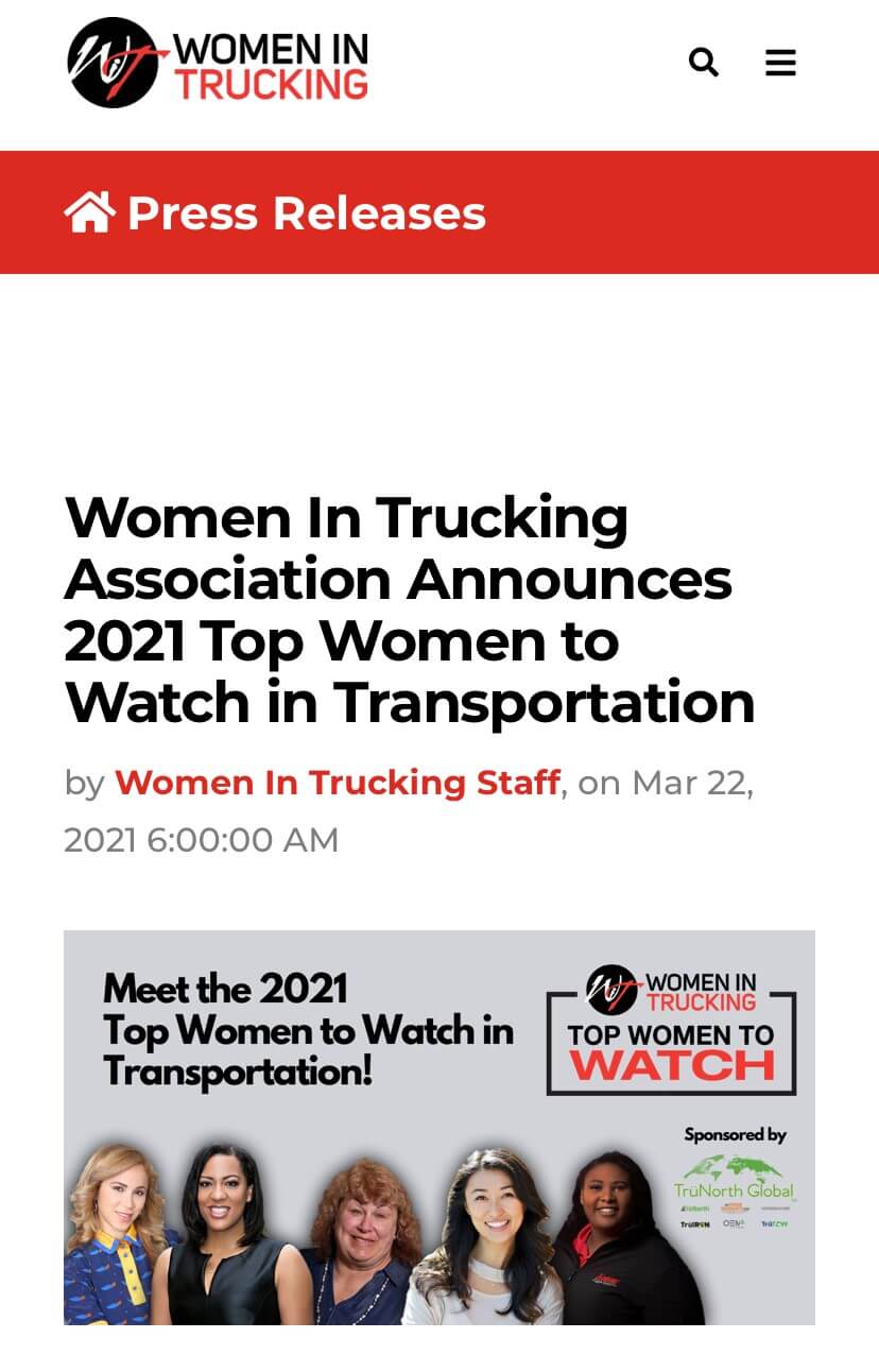Top Women to Watch in Transportation for 2021