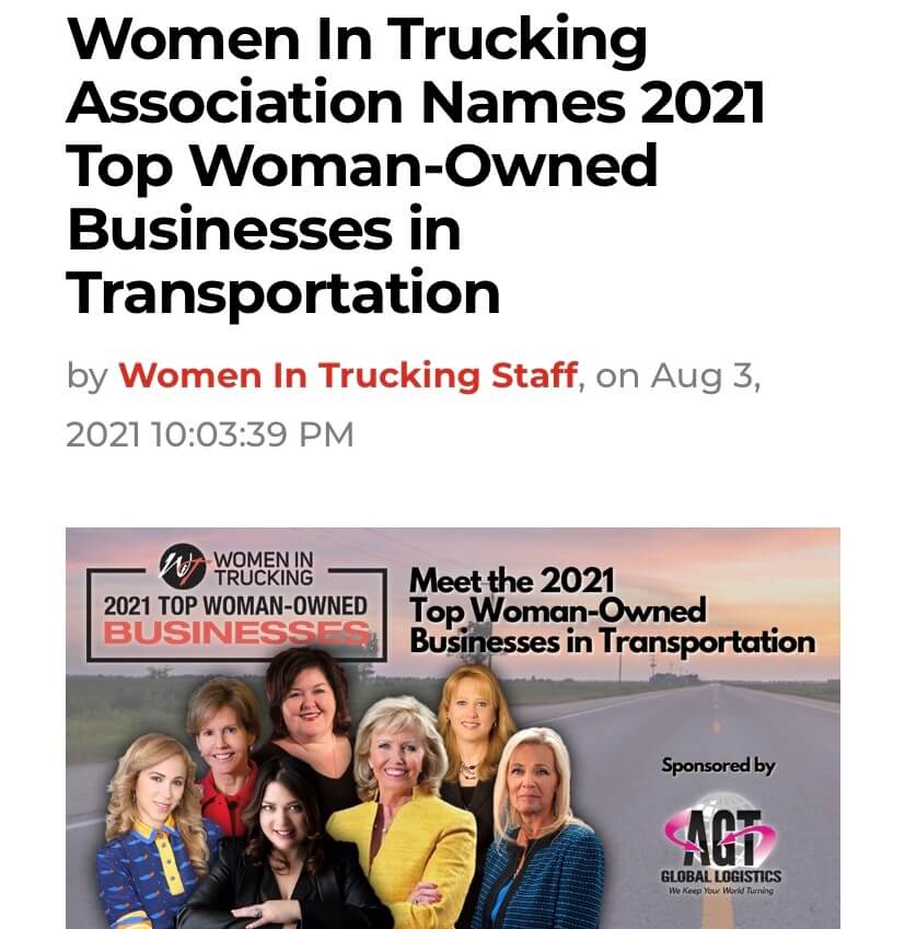 2021 Top Women Owned Business in Transportation