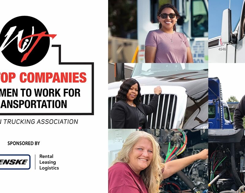 Women in Trucking Top Companies for Women to Work For in Transportation award graphic