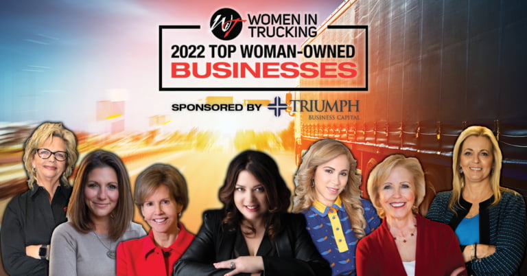 Women in Trucking 2022 Top Woman-Owned Businesses in Transportation award graphic