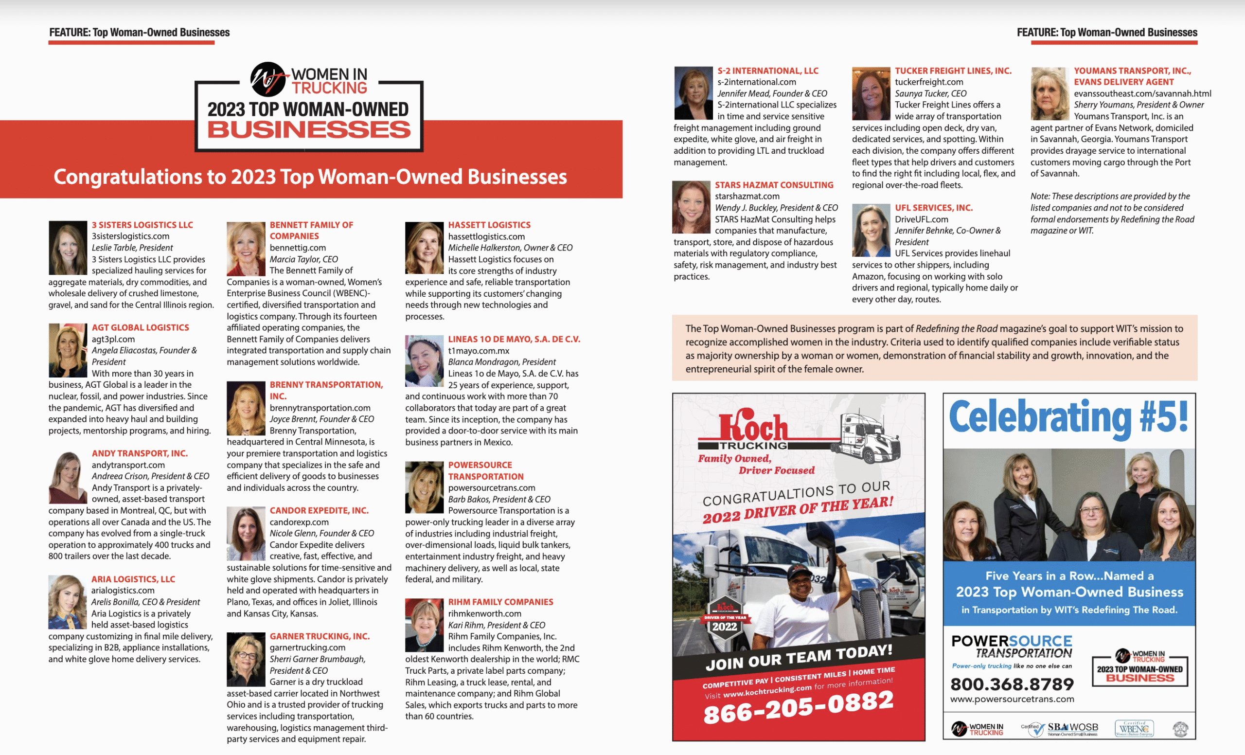 Aria Logistics Named 2023 Top Women-Owned Business