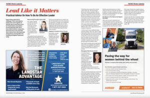 Aria Logistics CEO Arelis Bonilla featured in Women in Trucking magazine Lead Like it Matters article