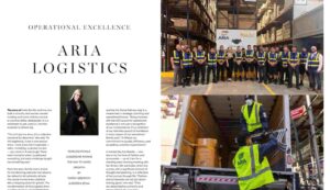 Aria Logistics Operational Excellence magazine feature on CEO Arelis Bonilla and her team